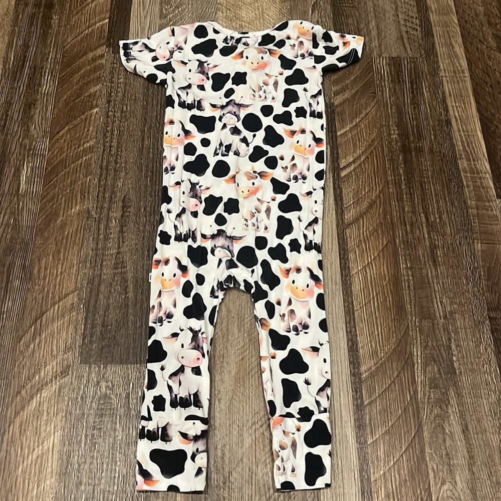 Bums & Roses Cow Romper - Picture 2 of 4